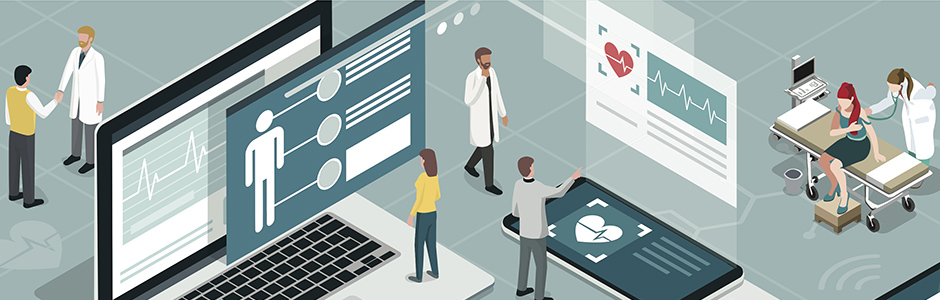 illustration of healthcare and technology